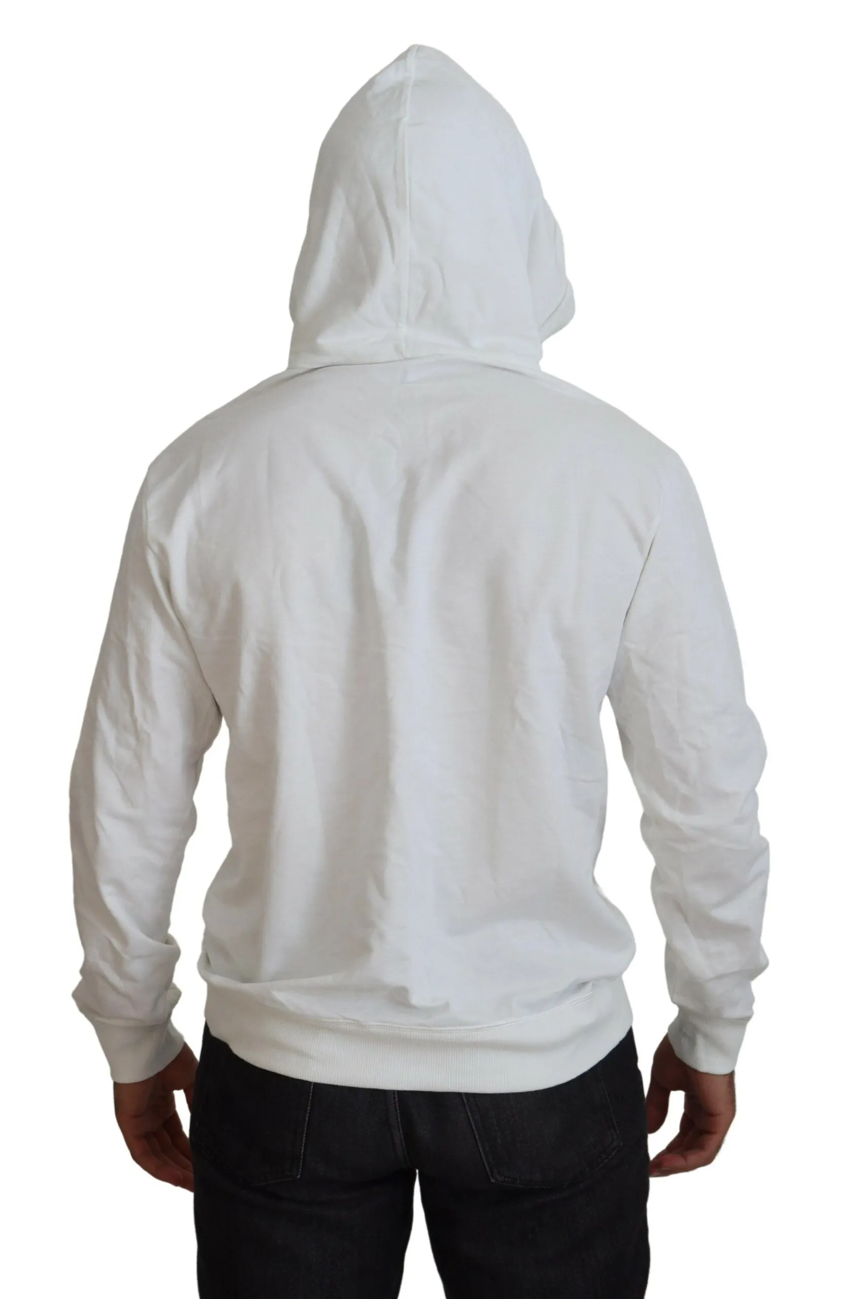 Elegant White Logo Hooded Sweatshirt sold by Louxly product image thumbnail 3