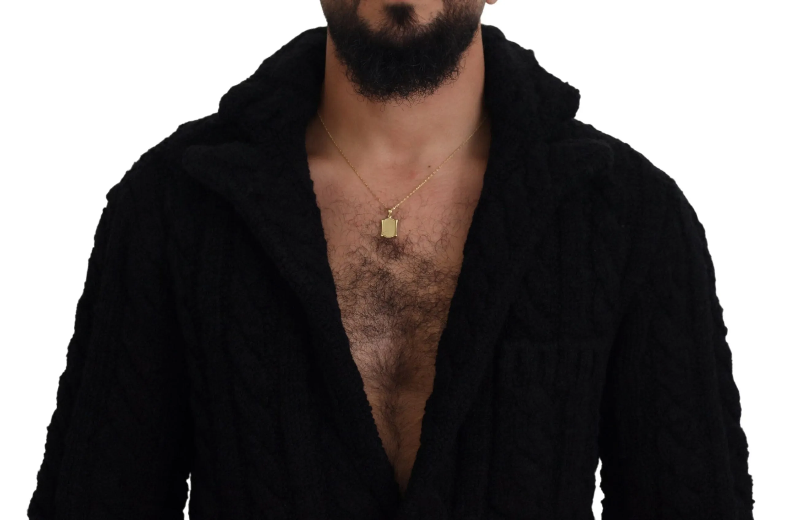 Elegant Black Wool-Cashmere Cardigan Sweater sold by Louxly product image thumbnail 4
