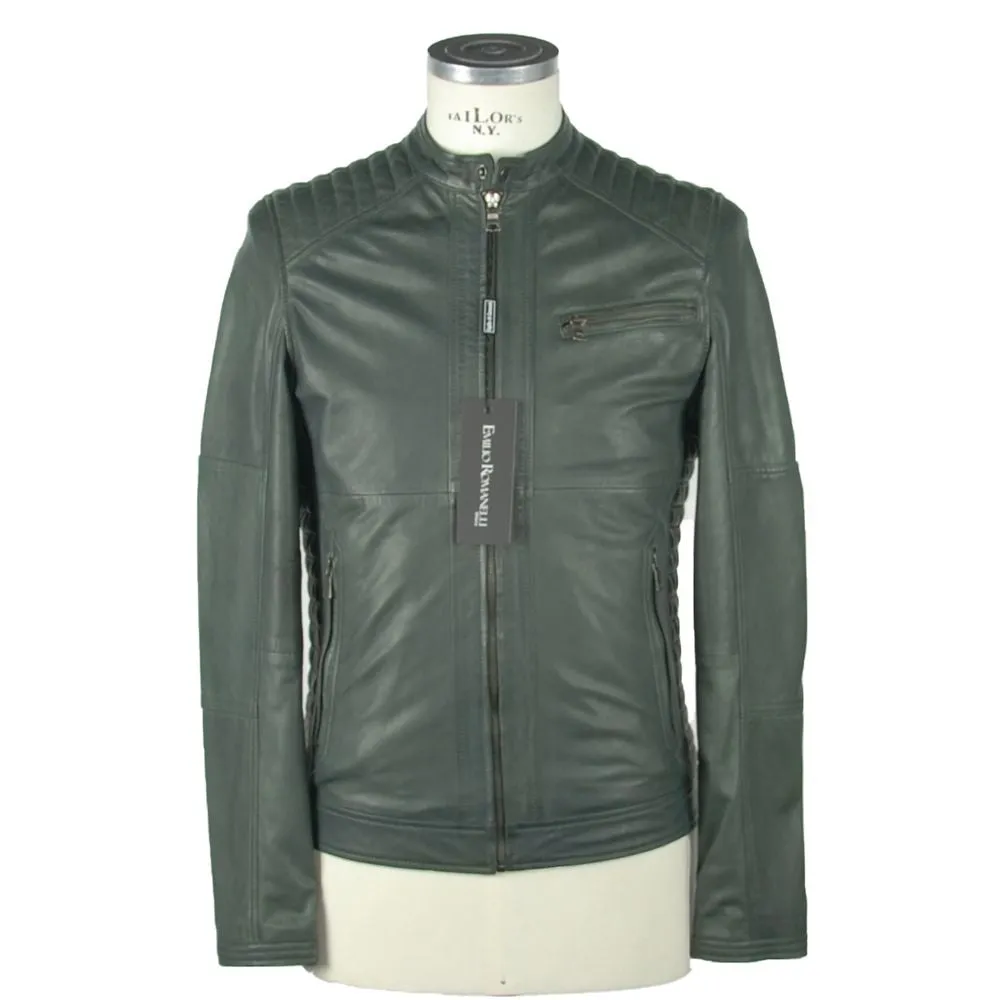 Emerald Elegance Leather Jacket sold by Louxly