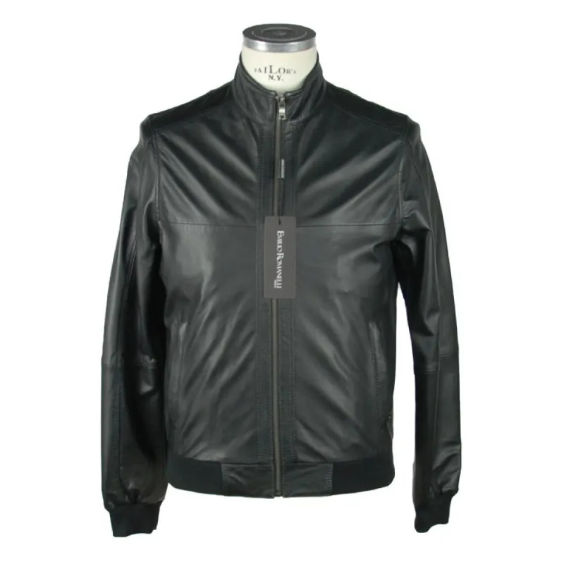 Sleek Black Leather Jacket For Men sold by Louxly