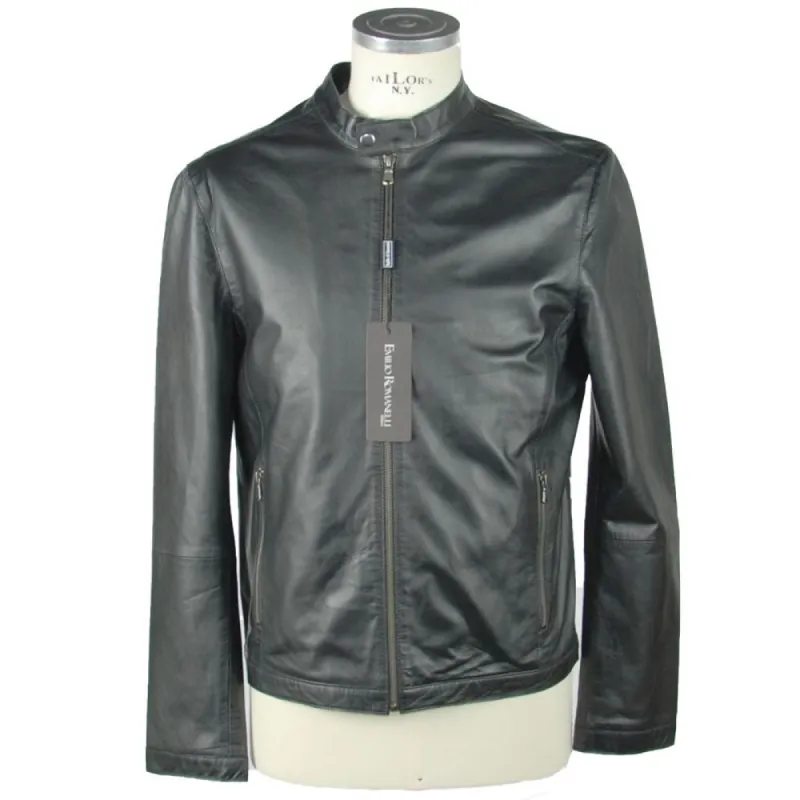 Sleek Leather Black Jacket sold by Louxly