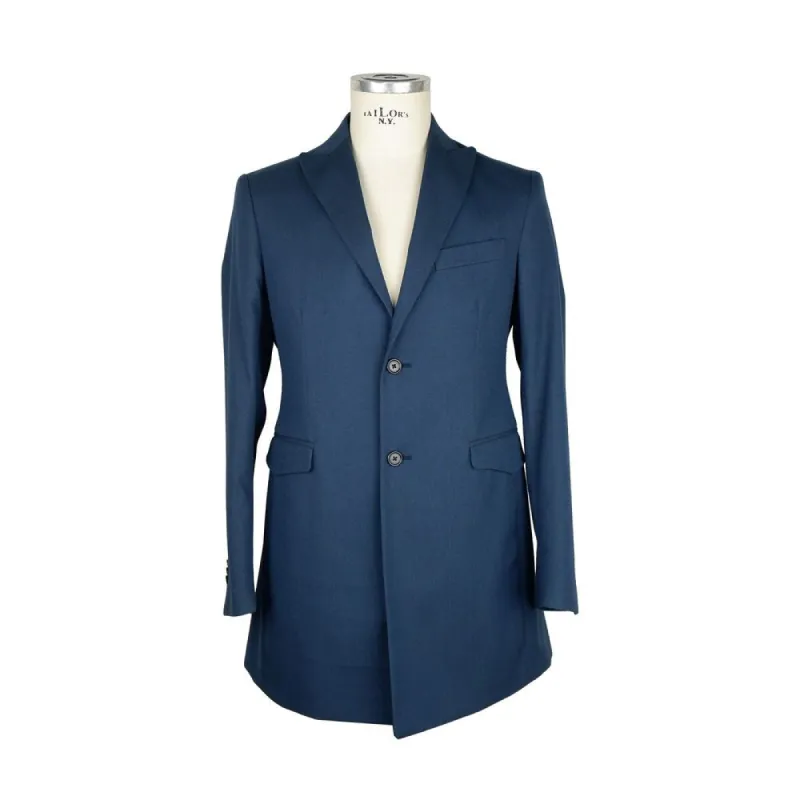 Elegant Men's Blue Short Coat sold by Louxly