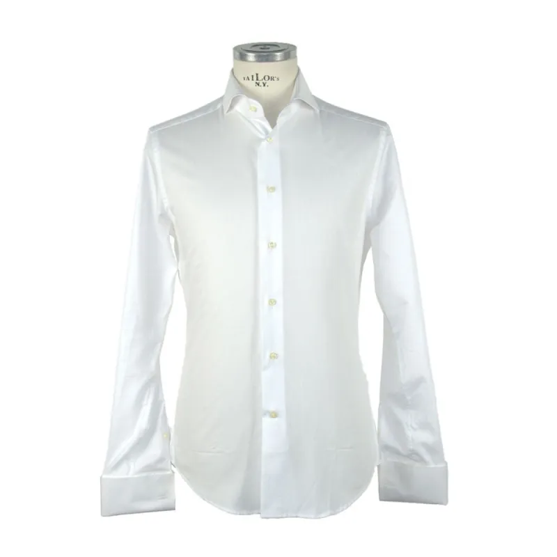 Elegant Ceremony White Cotton Shirt made by Louxly