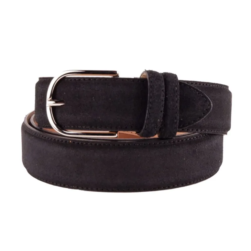 Elegant Black Suede Calfskin Belt sold by Louxly