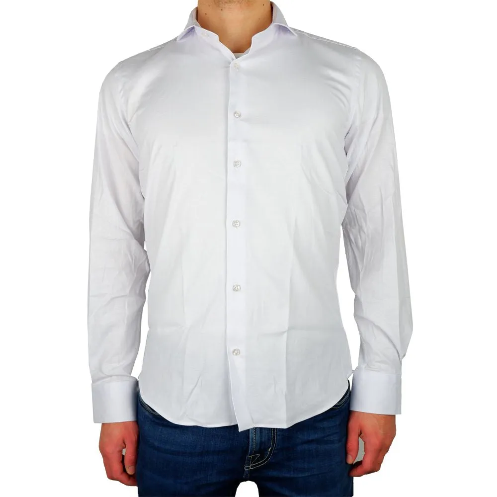 Elegant Milano White Gabardine Shirt sold by Louxly