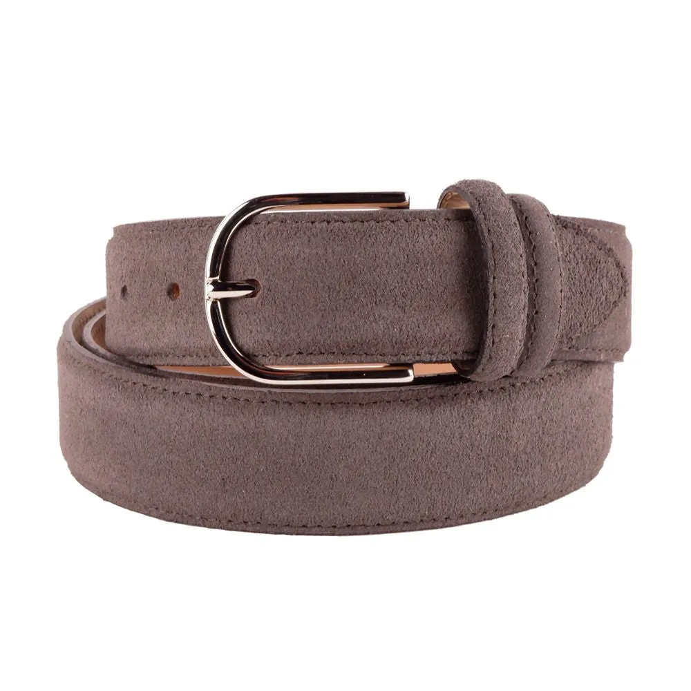 Elegant Gray Suede Calfskin Belt sold by Louxly