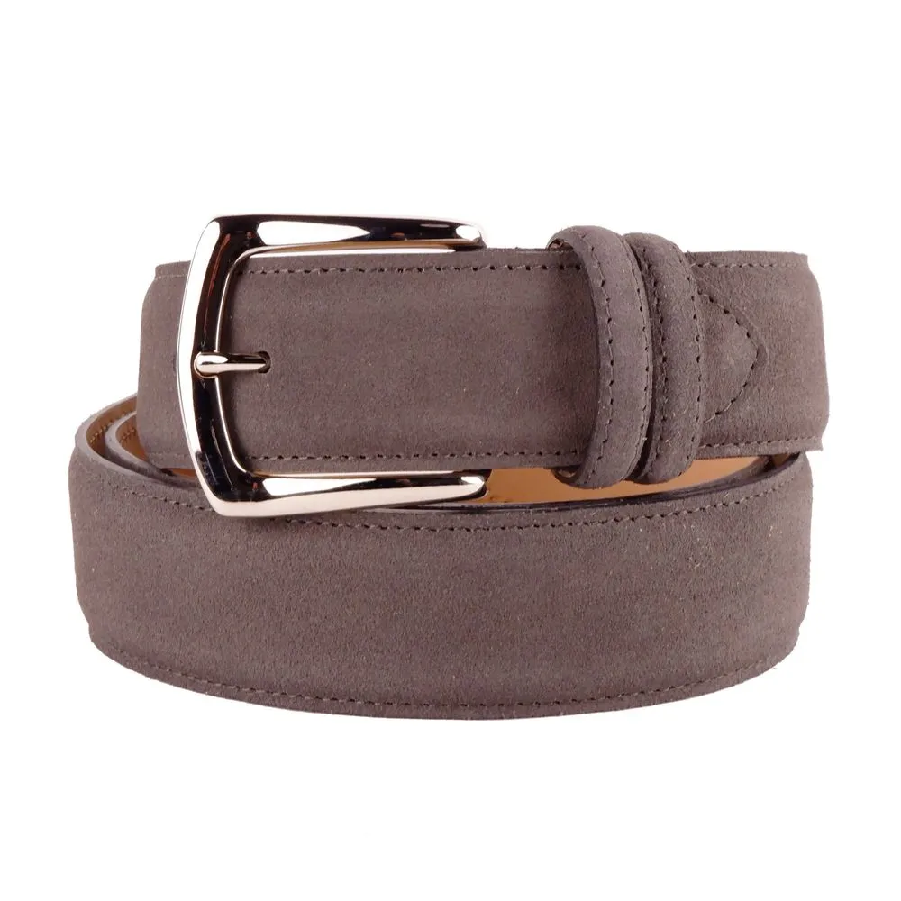 Elegant Grey Suede Calfskin Belt sold by Louxly