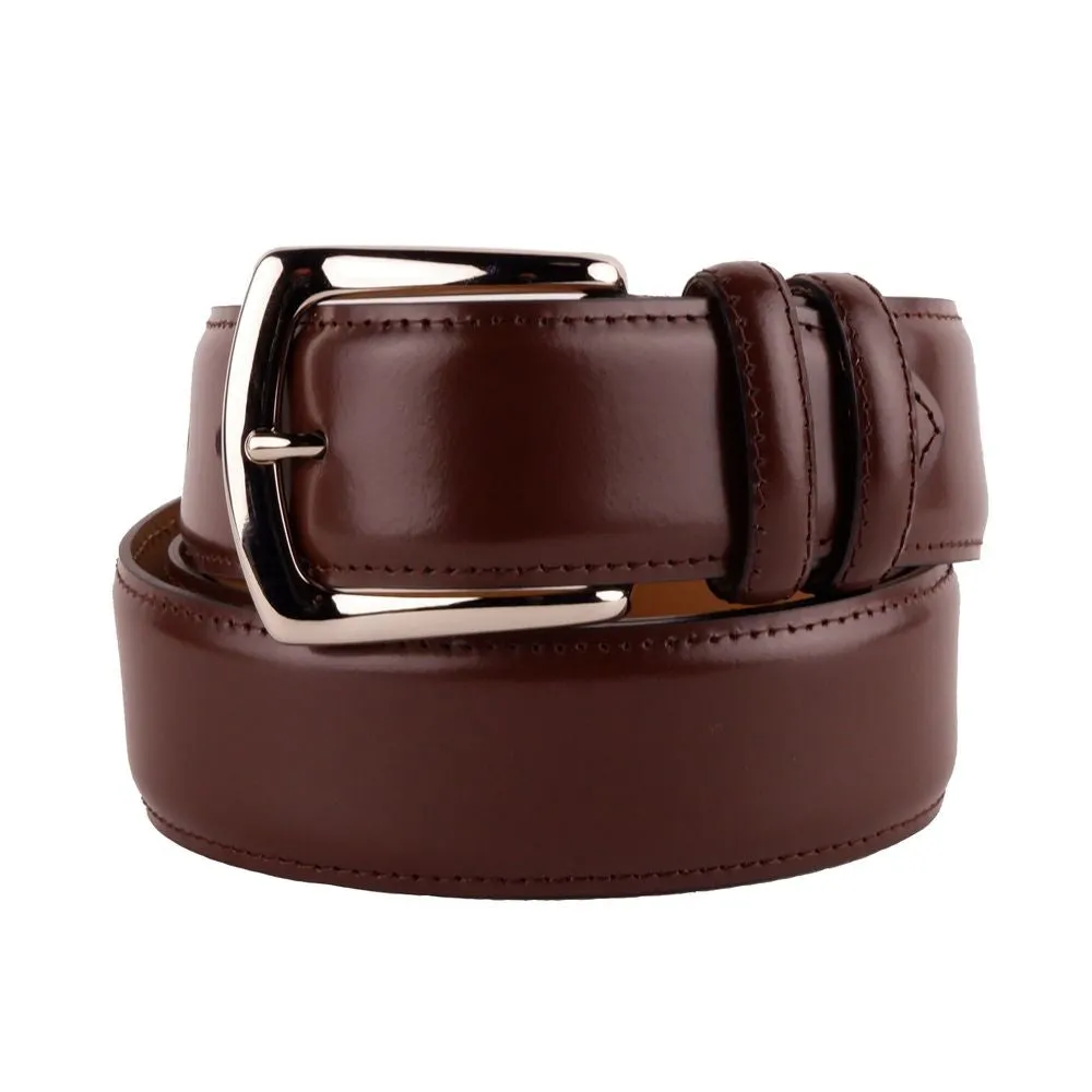 Elegant Smooth Brown Calfskin Belt sold by Louxly