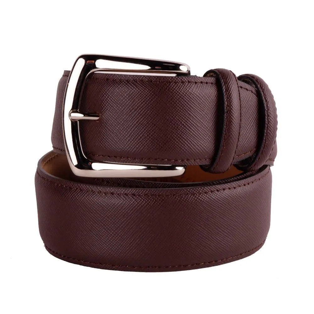 Elegant Saffiano Calfskin Leather Belt sold by Louxly