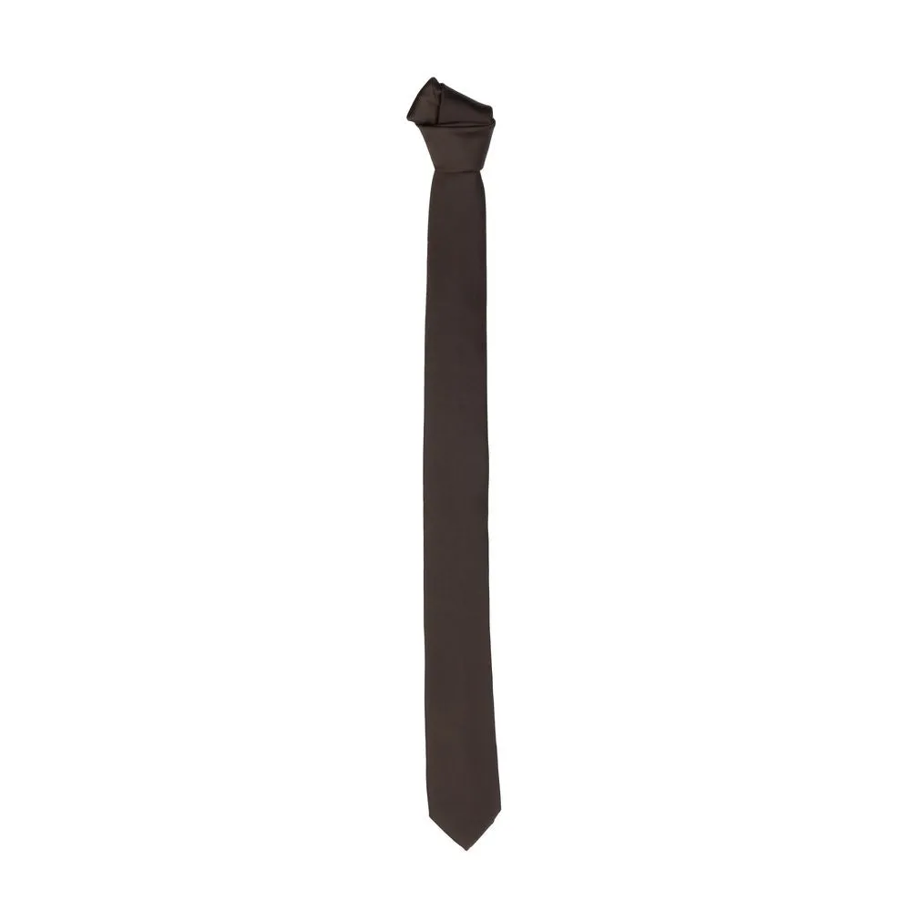 Elegant Slim Brown Silk Tie sold by Louxly