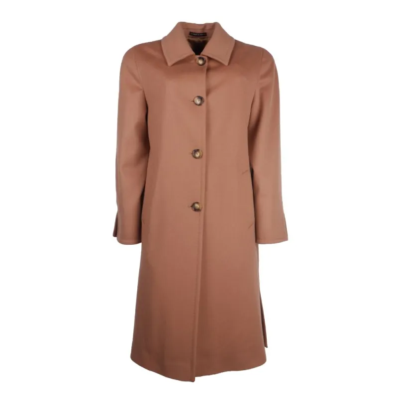 Chic Beige Virgin Wool Coat sold by Louxly