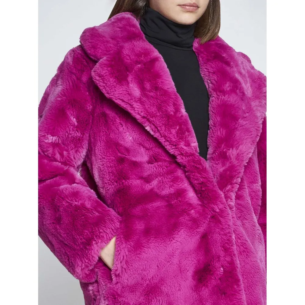 Chic Pink Faux Fur Jacket - Eco-Friendly Winter Essential sold by Louxly product image thumbnail 5