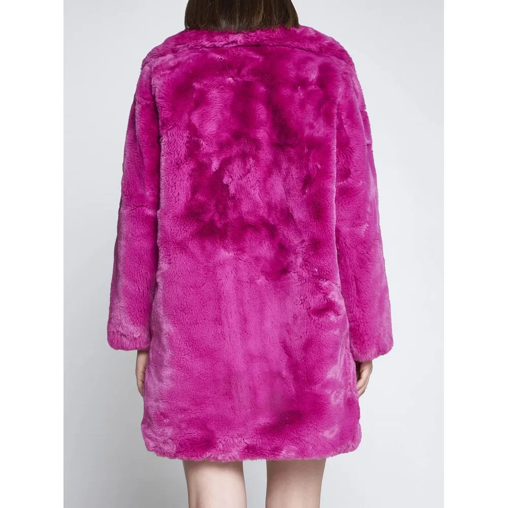 Chic Pink Faux Fur Jacket - Eco-Friendly Winter Essential sold by Louxly product image thumbnail 3