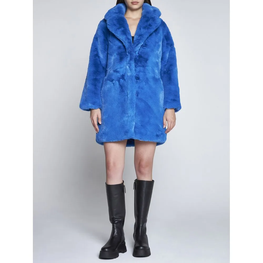Chic Sapphire Eco-Fur Jacket – Unparalleled Warmth sold by Louxly product image thumbnail 4