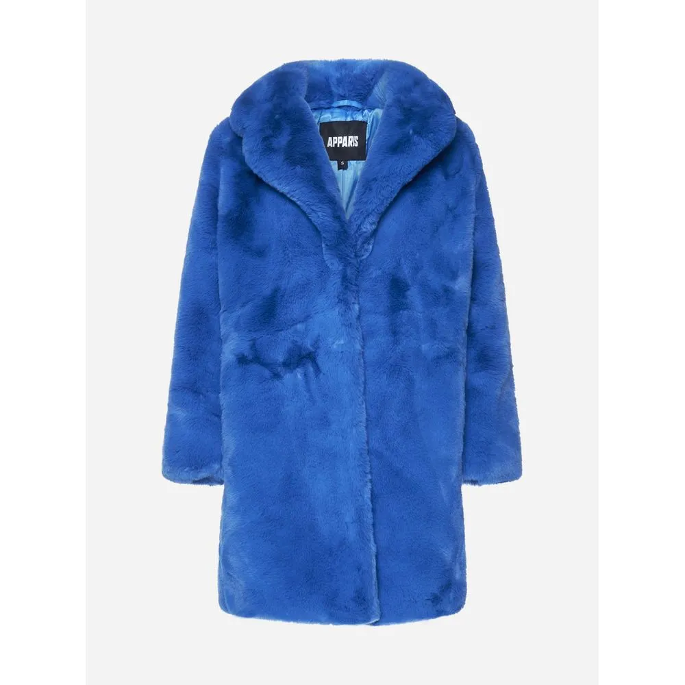 Chic Sapphire Eco-Fur Jacket – Unparalleled Warmth sold by Louxly