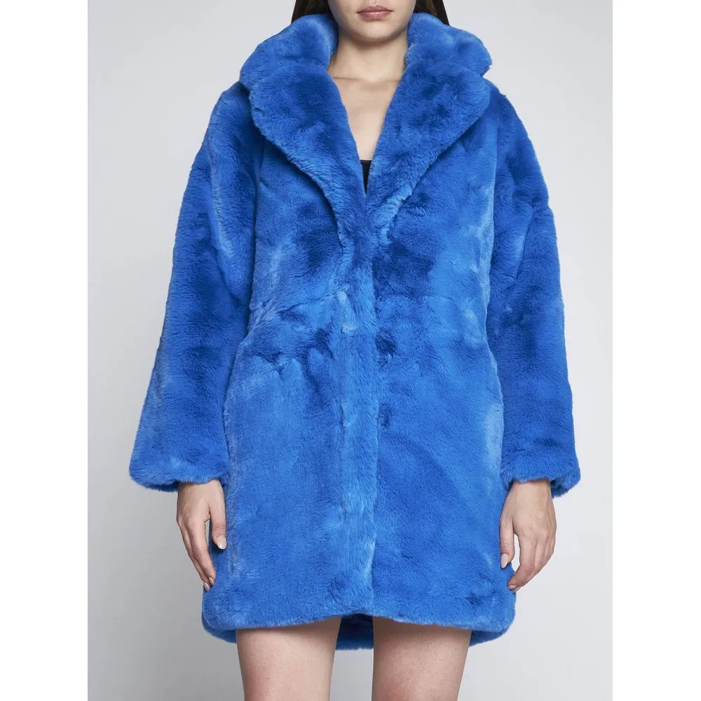 Chic Sapphire Eco-Fur Jacket – Unparalleled Warmth sold by Louxly product image thumbnail 2