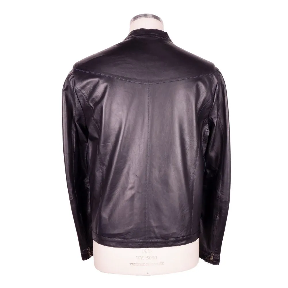 Sleek Black Genuine Leather Jacket sold by Louxly product image thumbnail 2