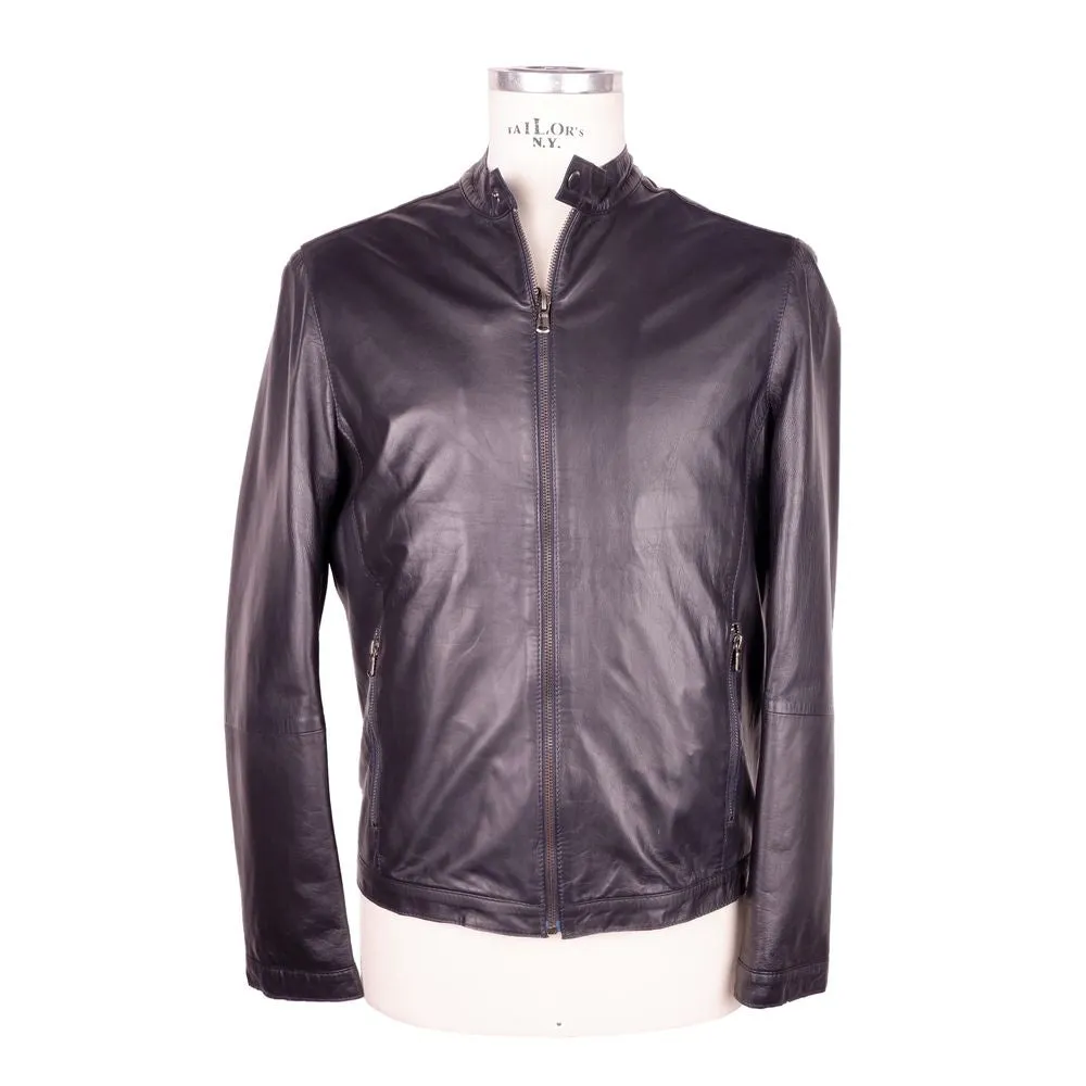 Sleek Black Genuine Leather Jacket sold by Louxly