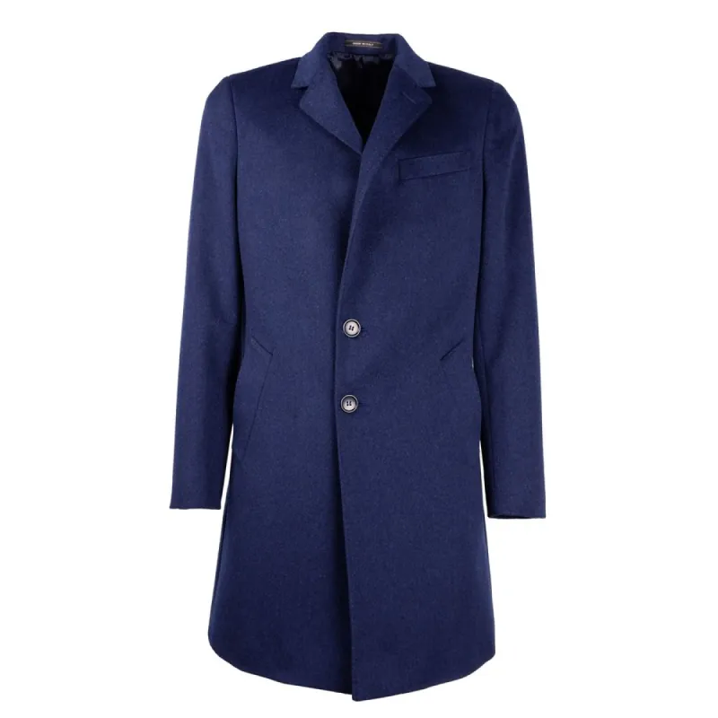 Navy Elegance Wool Coat for Men sold by Louxly