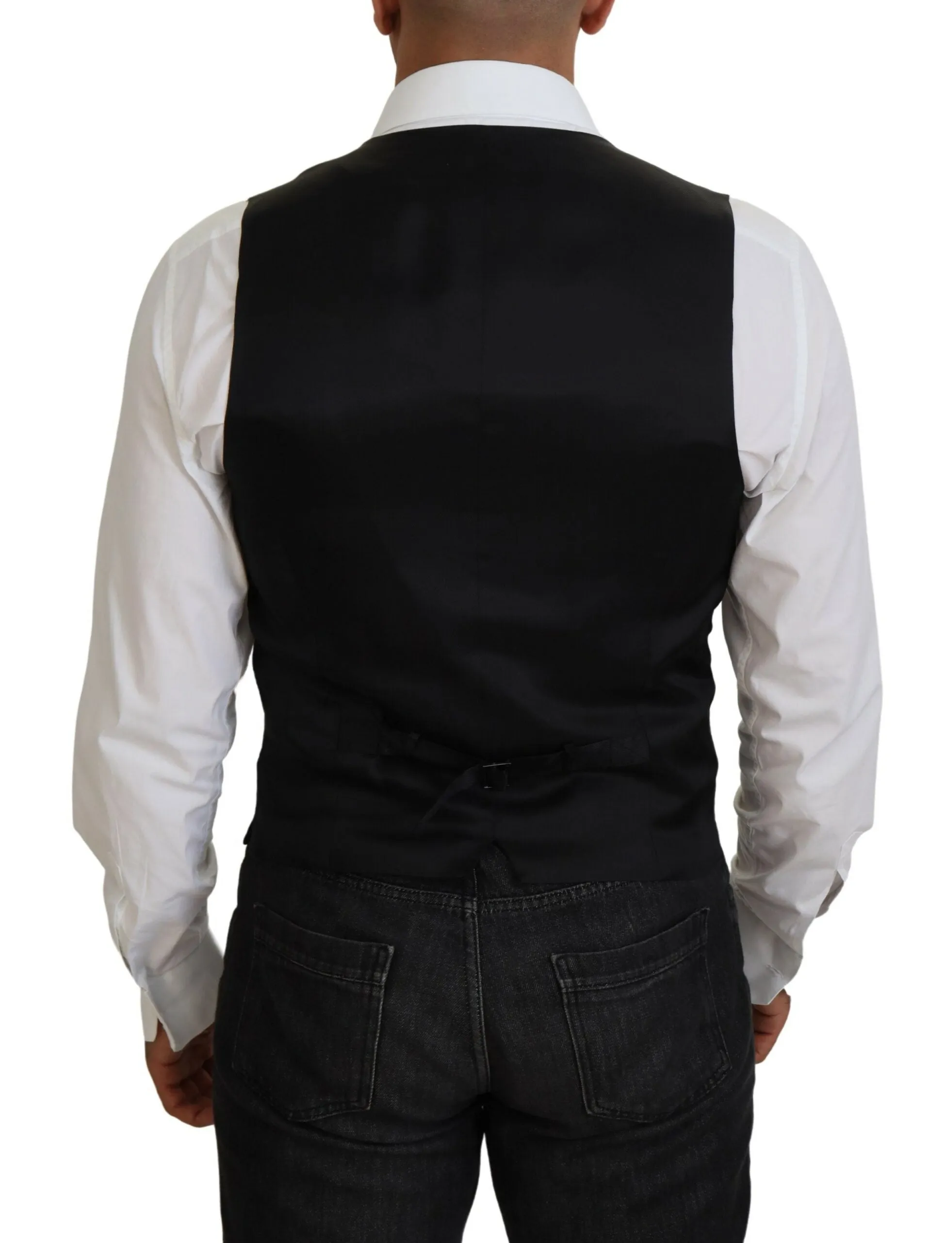 Elegant Black Formal Dress Vest sold by Louxly product image thumbnail 3