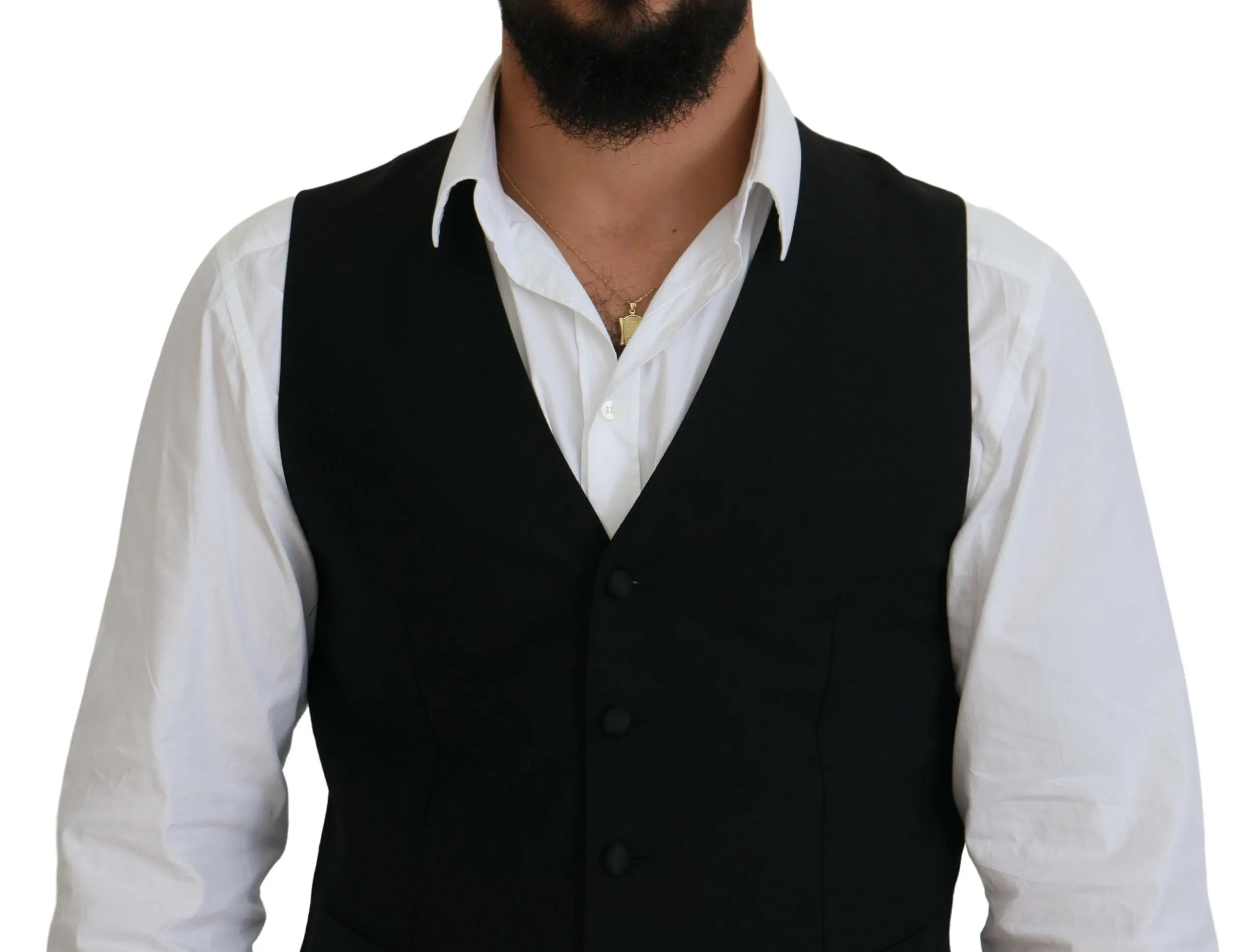 Elegant Black Formal Dress Vest sold by Louxly product image thumbnail 4