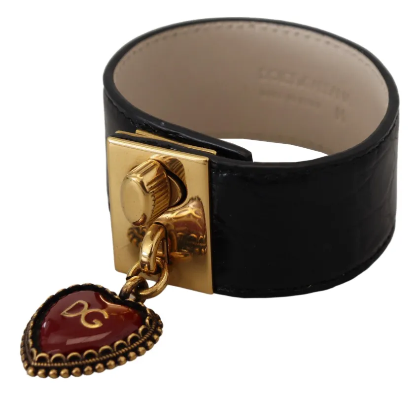 Elegant Black Leather Gold Detail Bracelet sold by Louxly