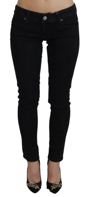Sleek Cotton Slim Fit Denim In Black sold by Louxly