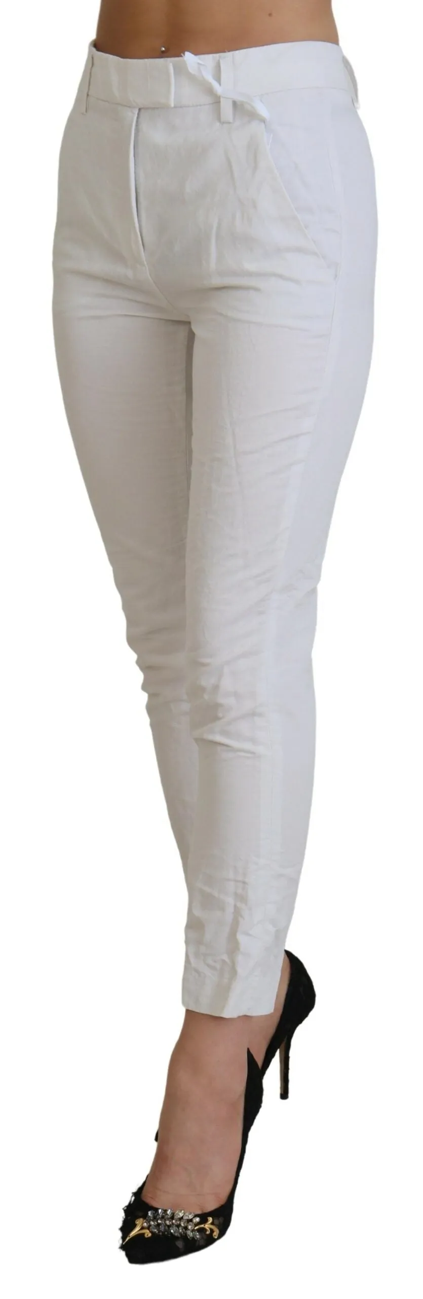 Elegant High Waist Tapered White Pants sold by Louxly product image thumbnail 2