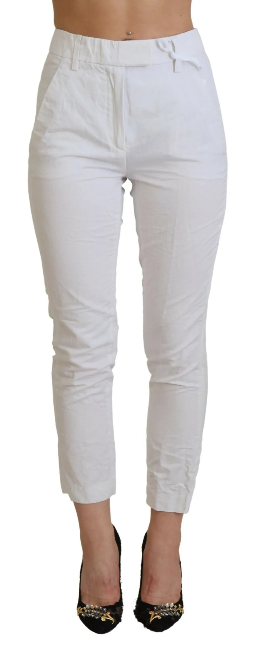 Elegant High Waist Tapered White Pants sold by Louxly