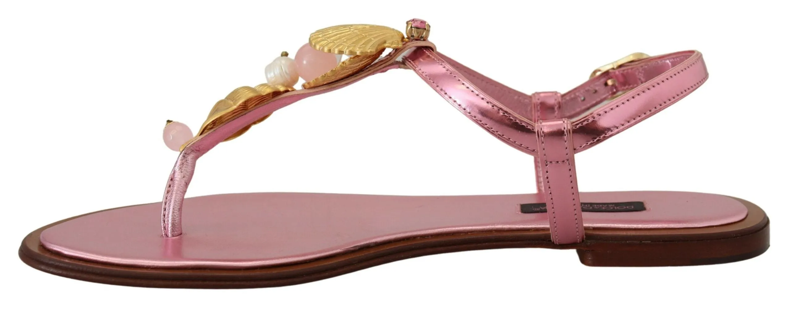 Chic Pink Leather Sandals with Exquisite Embellishment sold by Louxly product image thumbnail 5