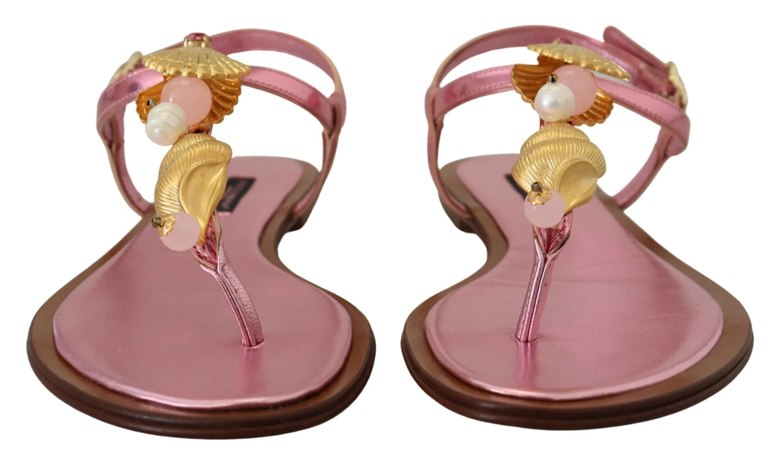 Chic Pink Leather Sandals with Exquisite Embellishment sold by Louxly product image thumbnail 2