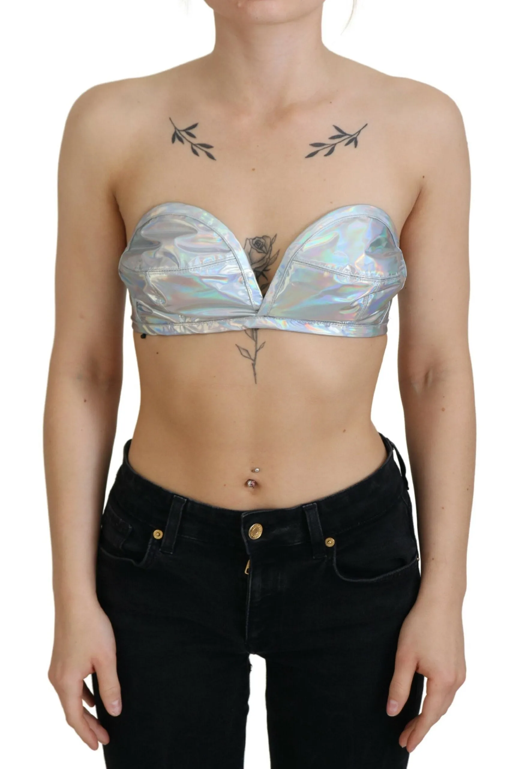 Silver Shimmer Bustier Top sold by Louxly