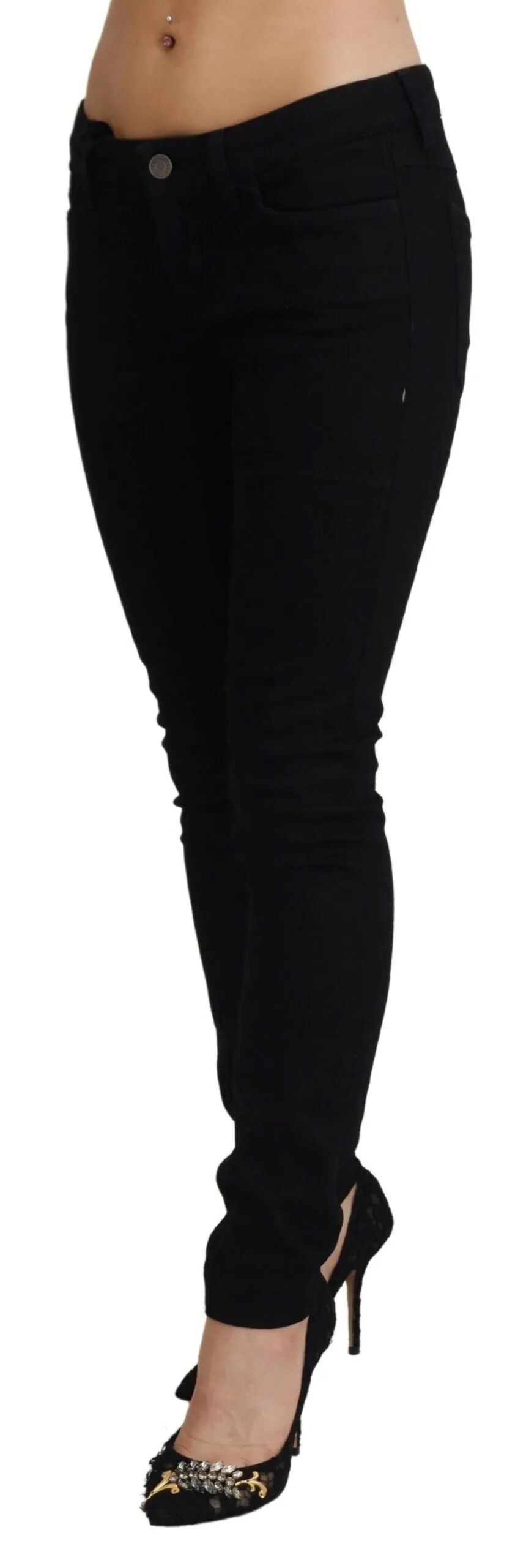 Elegant Black Slim Fit Denim Masterpiece sold by Louxly product image thumbnail 2