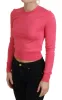 Elegant Pink Cropped Crewneck Sweater sold by Louxly