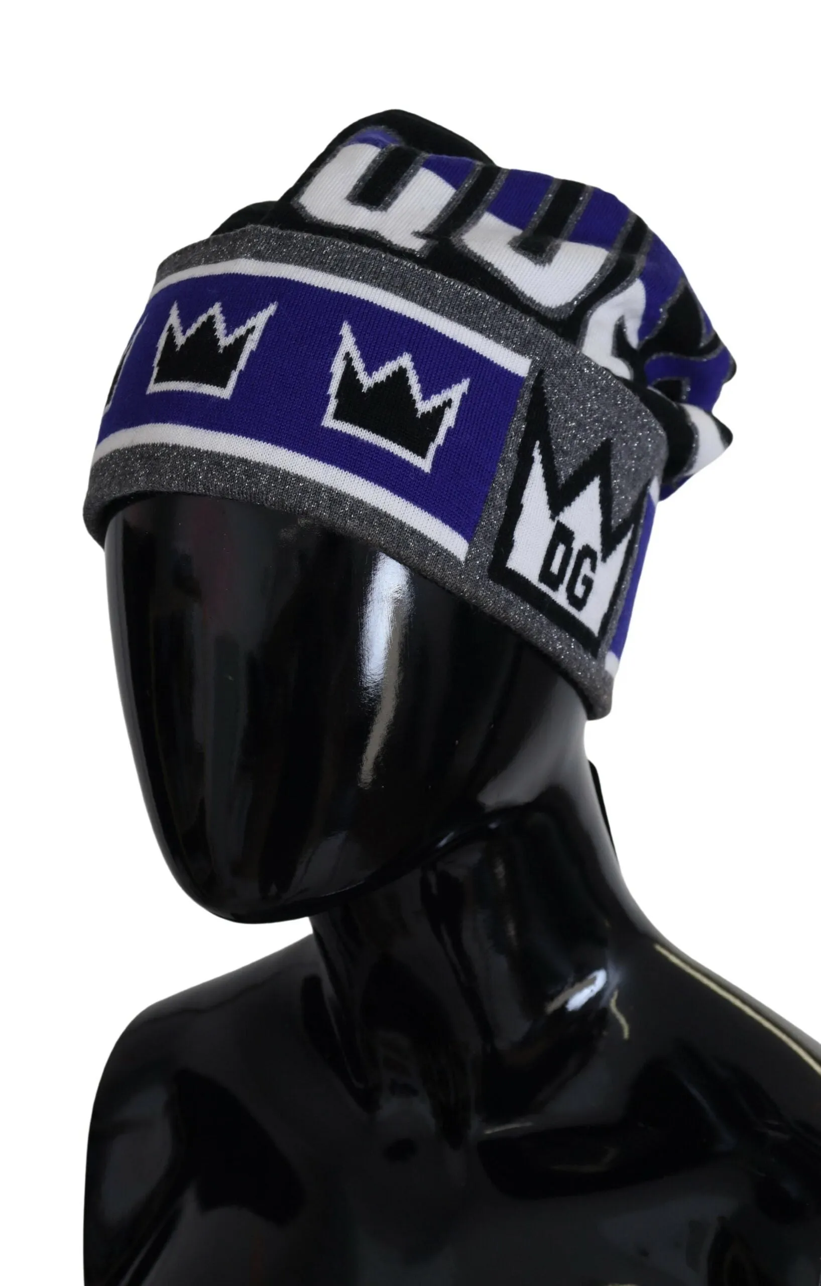 Multicolor Wool Blend Beanie with Queen Logo sold by Louxly product image thumbnail 2