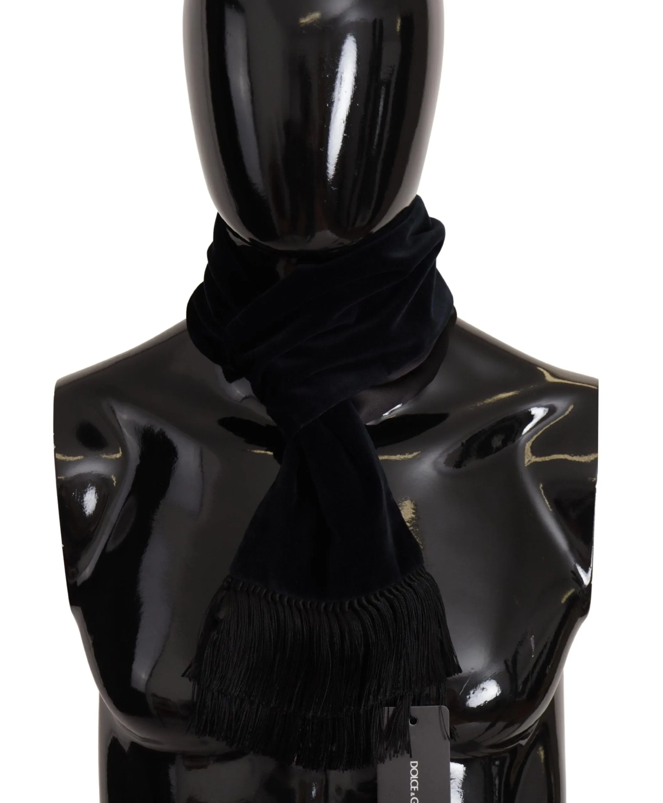 Elegant Dark Blue Cotton Silk Men's Scarf sold by Louxly