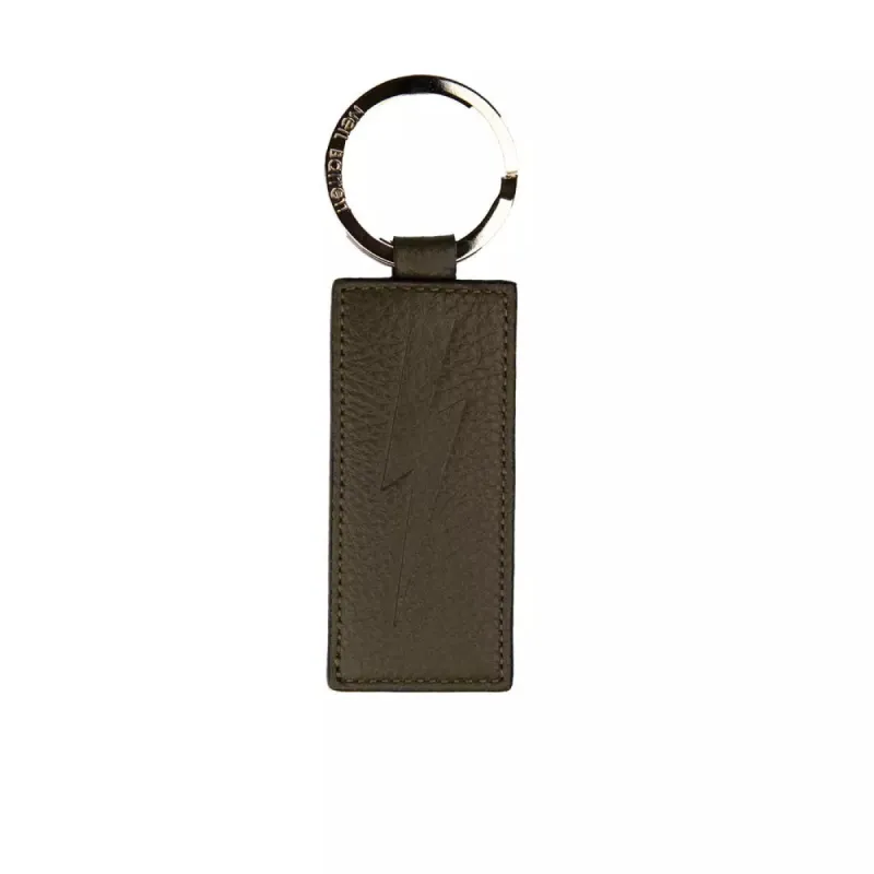 Green Leather Men Keychain sold by Louxly