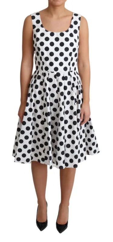 Elegant Polka Dot Sleeveless A-Line Dress sold by Louxly