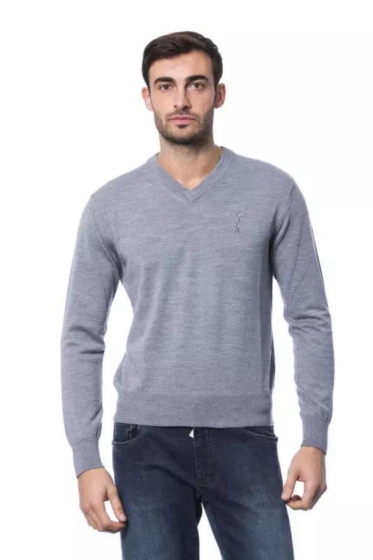 Gray Merino Wool Men Sweater sold by Louxly