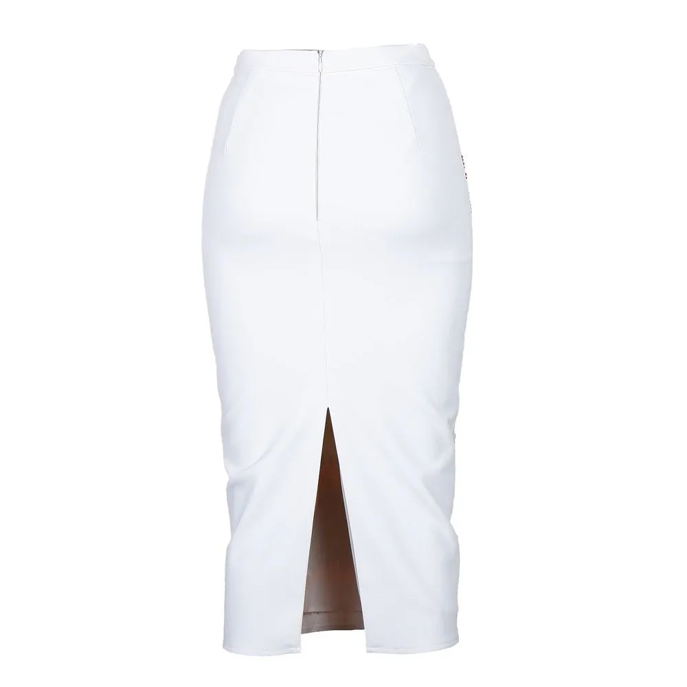 White Polyester Women Skirt sold by Louxly product image thumbnail 2