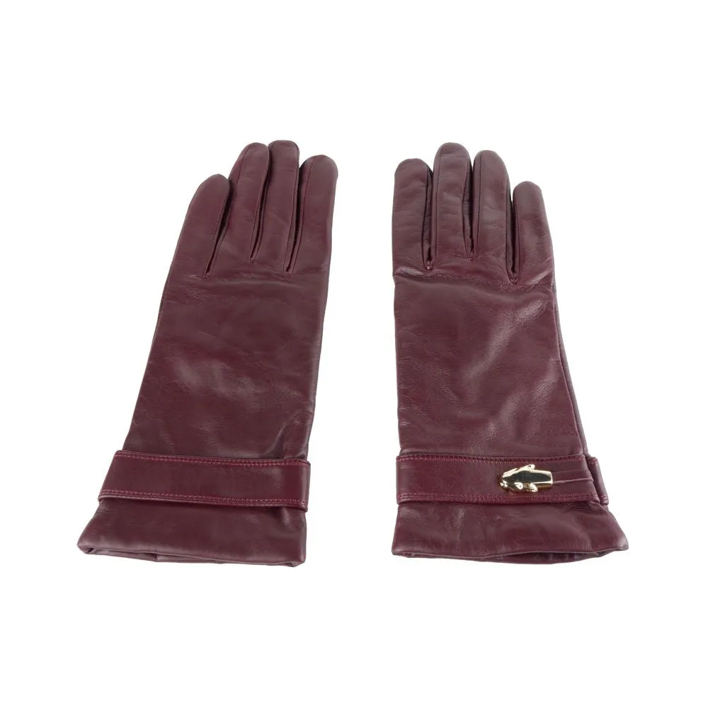 Red Lambskin Women Glove sold by Louxly