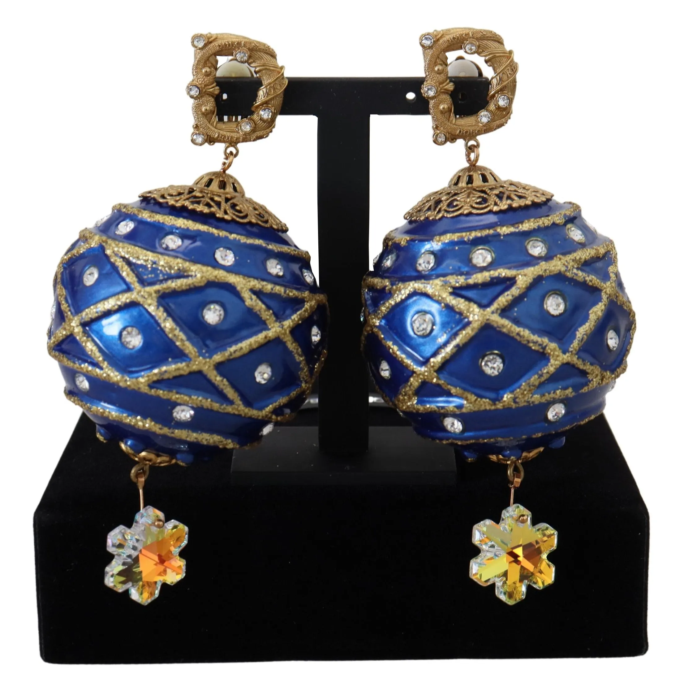 Elegant Dangling Crystal Christmas Ball Earrings sold by Louxly