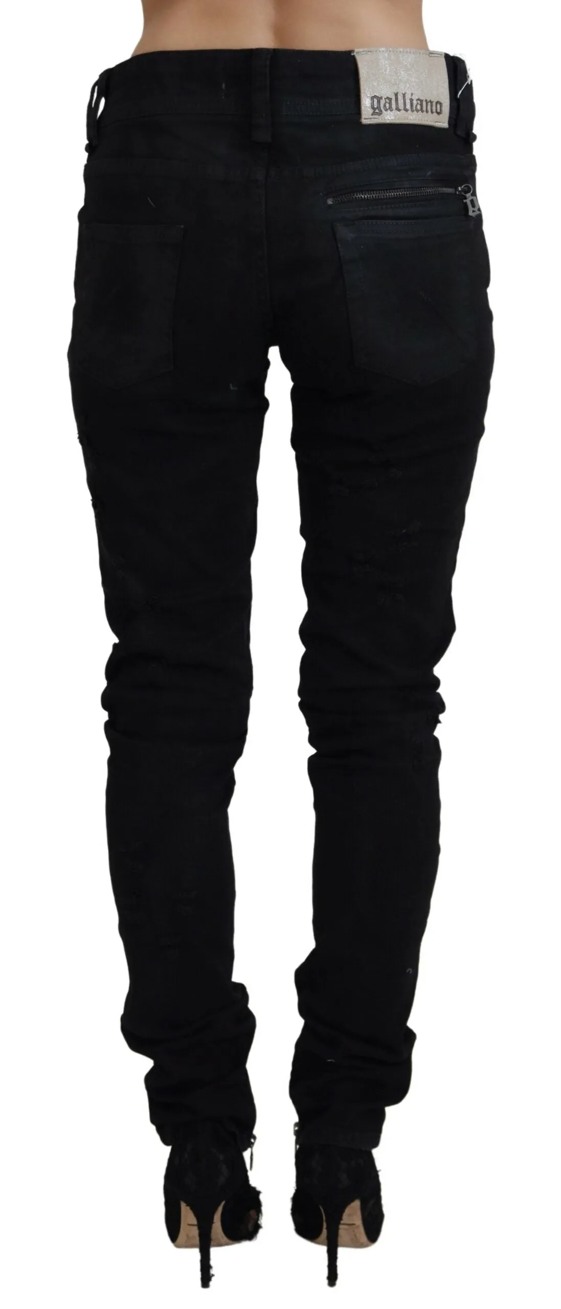 Chic Mid Waist Flared Black Jeans sold by Louxly product image thumbnail 3