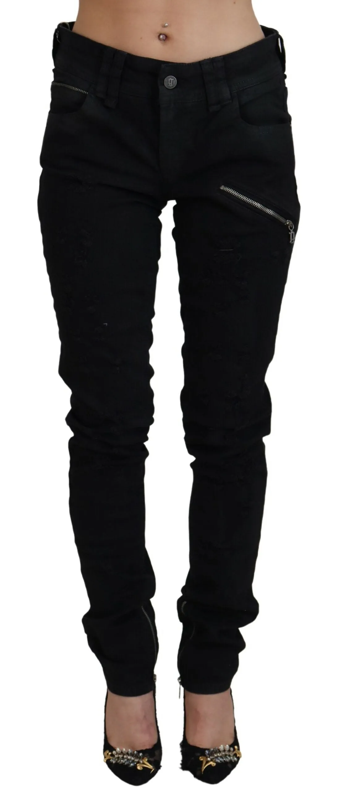 Chic Mid Waist Flared Black Jeans sold by Louxly