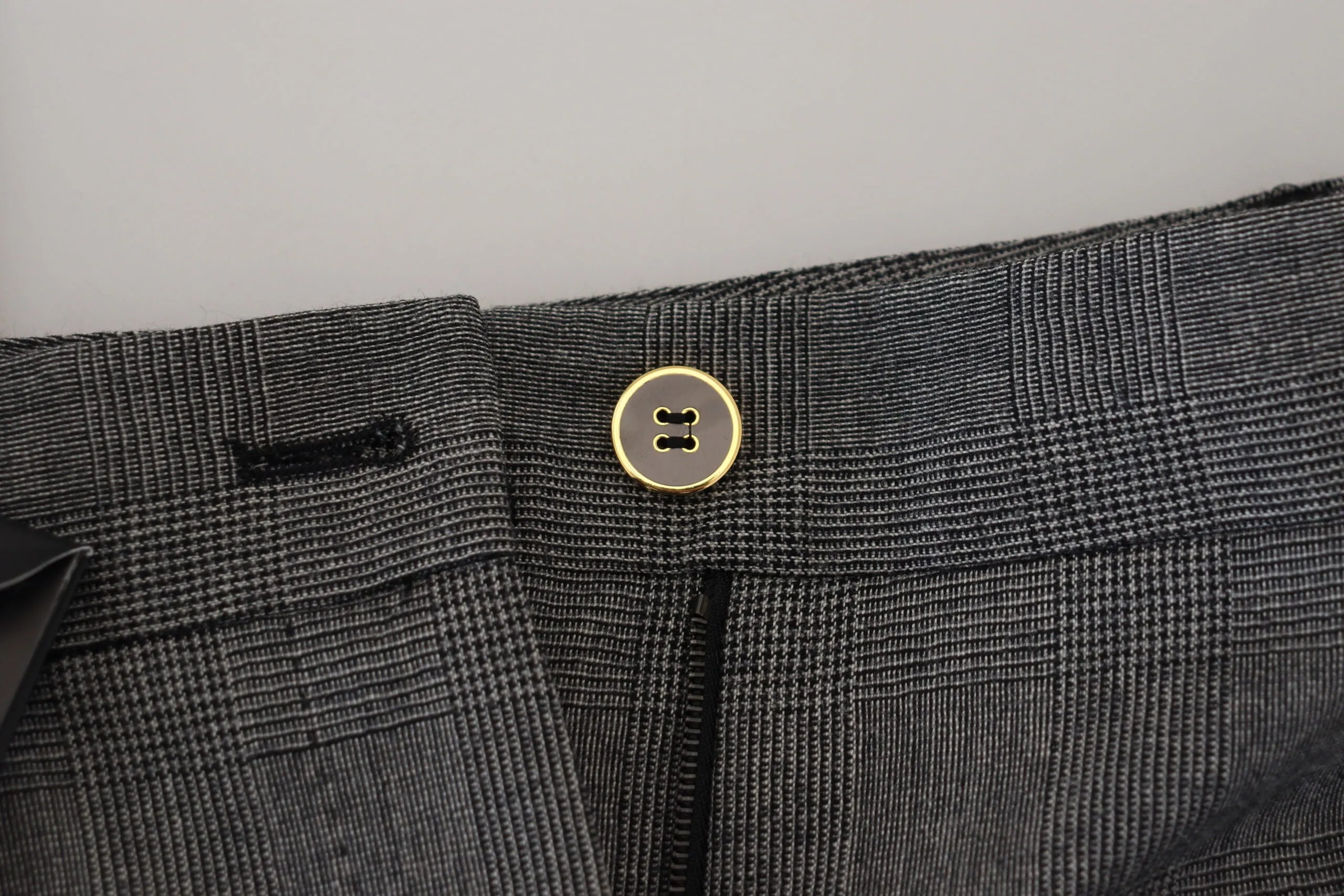 High-Waist Plaid Virgin Wool Pants sold by Louxly product image thumbnail 5