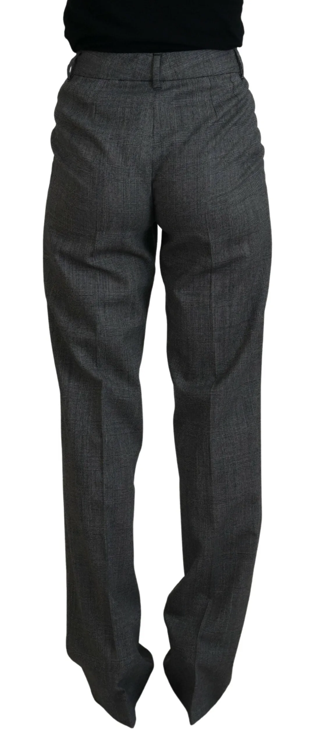 High-Waist Plaid Virgin Wool Pants sold by Louxly product image thumbnail 3