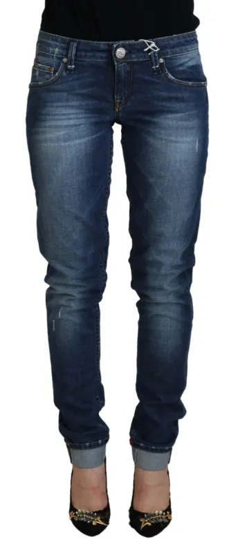 Elegant Blue Washed Low Waist Skinny Jeans sold by Louxly