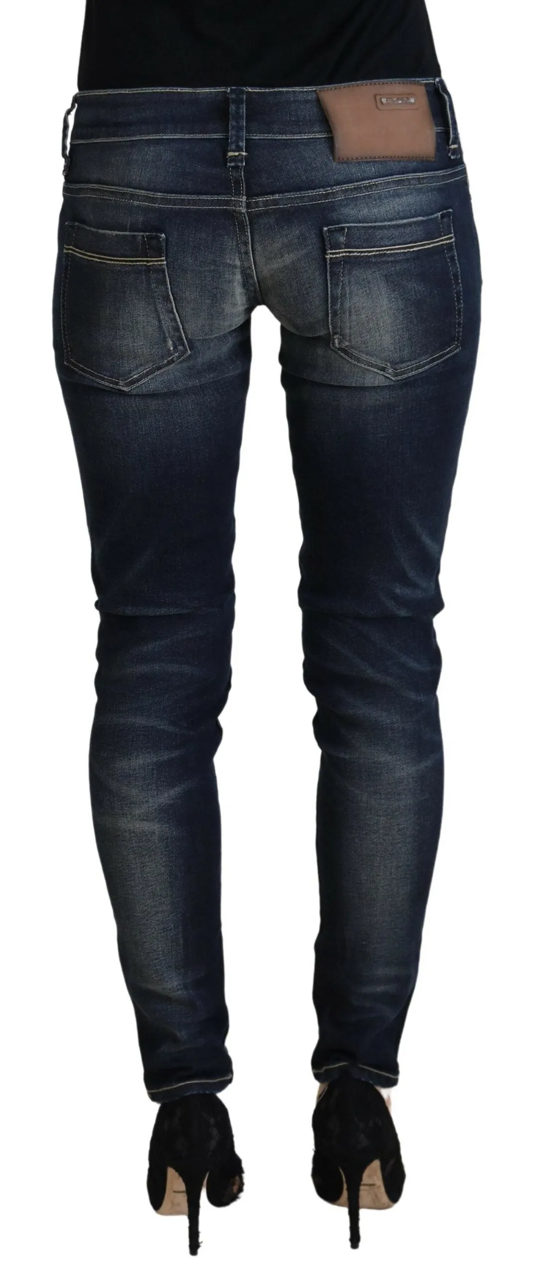 Chic Blue Washed Skinny Low Waist Jeans sold by Louxly product image thumbnail 3