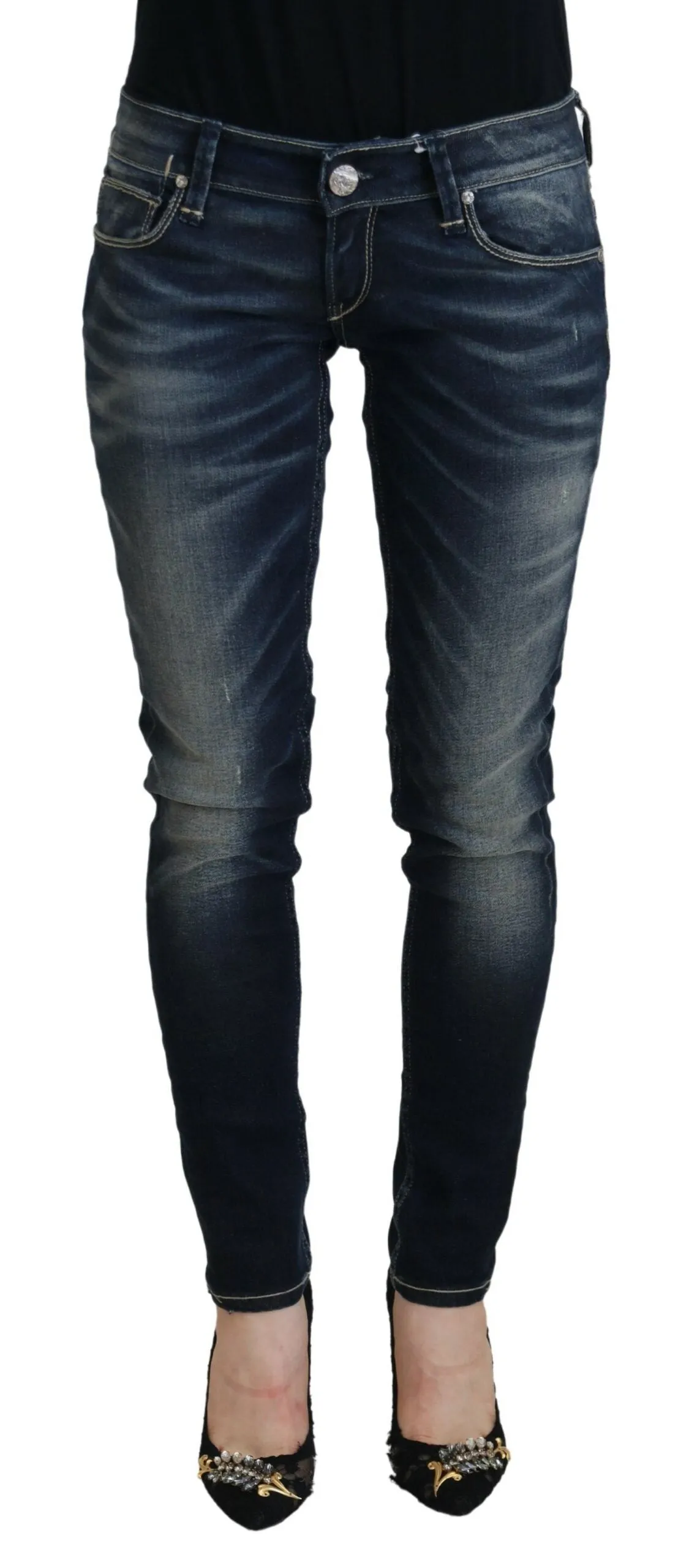 Chic Blue Washed Skinny Low Waist Jeans sold by Louxly