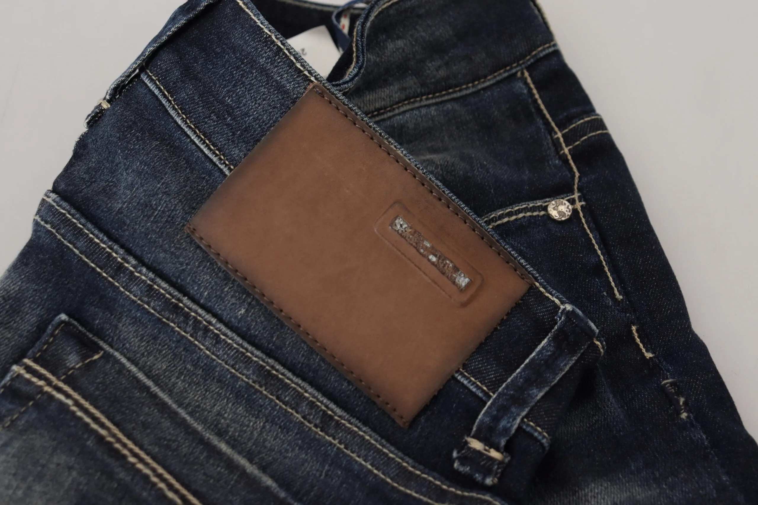 Chic Blue Washed Skinny Low Waist Jeans sold by Louxly product image thumbnail 5